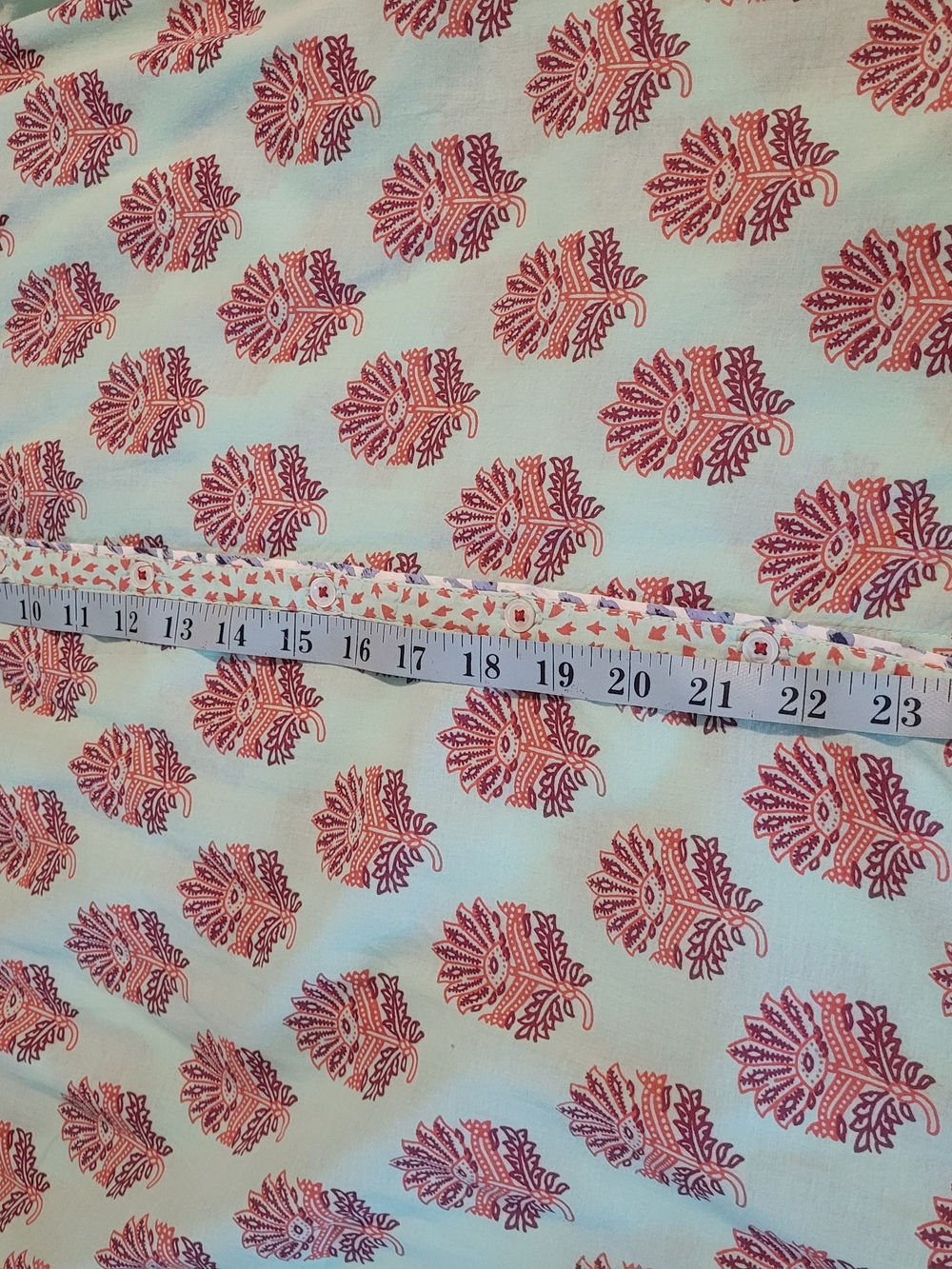 Sundance Rosalie Light Aqua Printed Button-Front Shirt - Picture 11 of 12